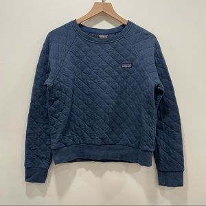 Patagonia Organic Cotton Quilted Crewneck Sweatshirt, Small, Blue
